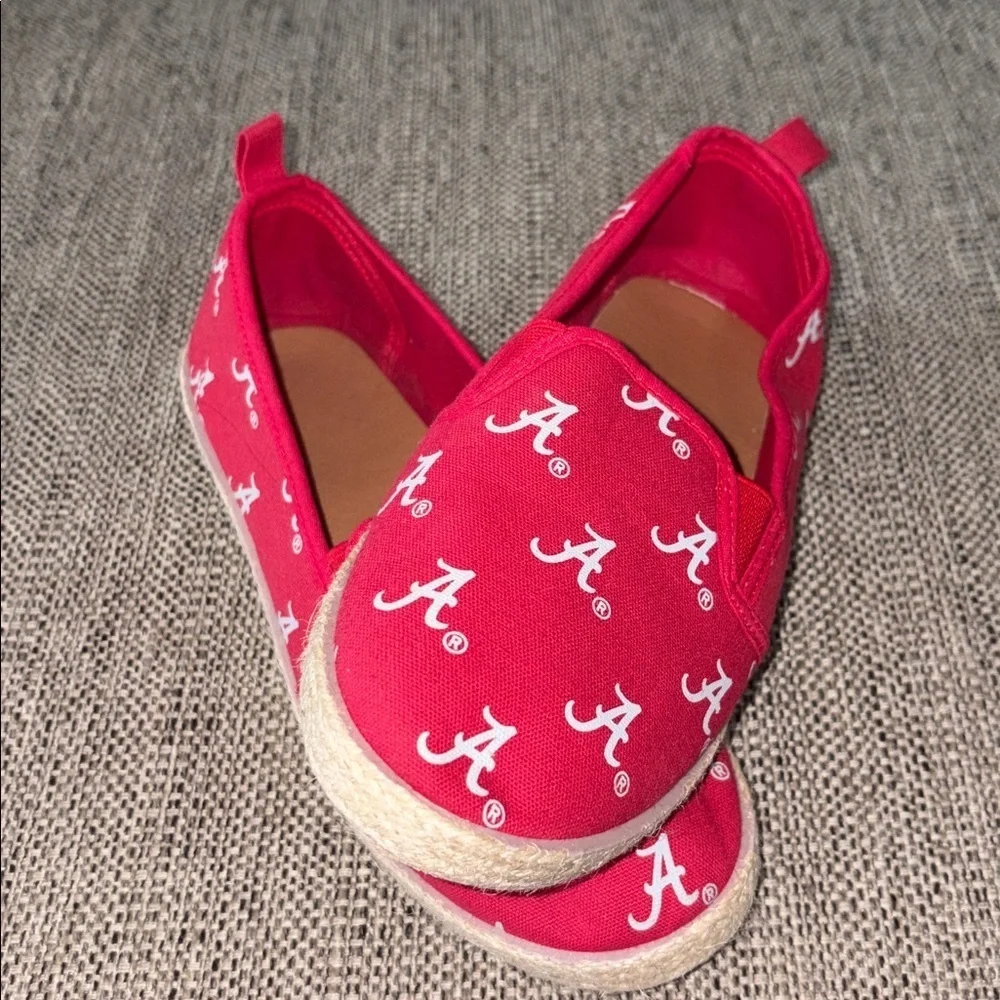 NCAA Women's Alabama Crimson Tide Espadrille Canvas Slip On Shoe Red Size M